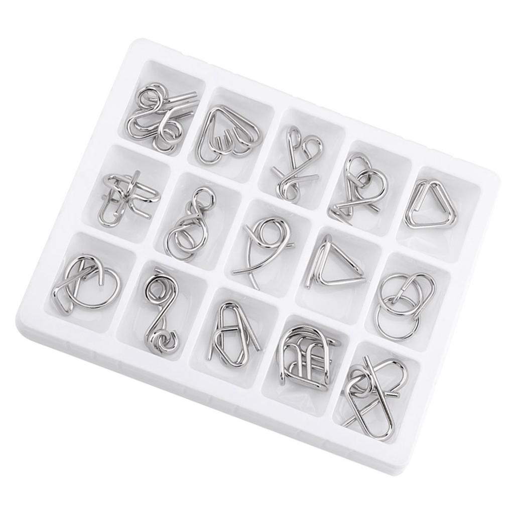 Metal Wire Puzzle, Metal Wire Puzzle, 15pcs Children Educational Toys   Mind Brain Teaser Toys, Puzzle Accessories