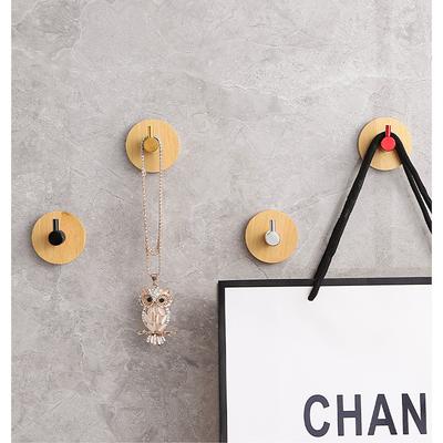 Natural Wood Hooks for Clothes Hats Holder Wall-mounted Punch Free Bathroom Towel Robe Hanger Hook Wardrobe Kitchen Organizer