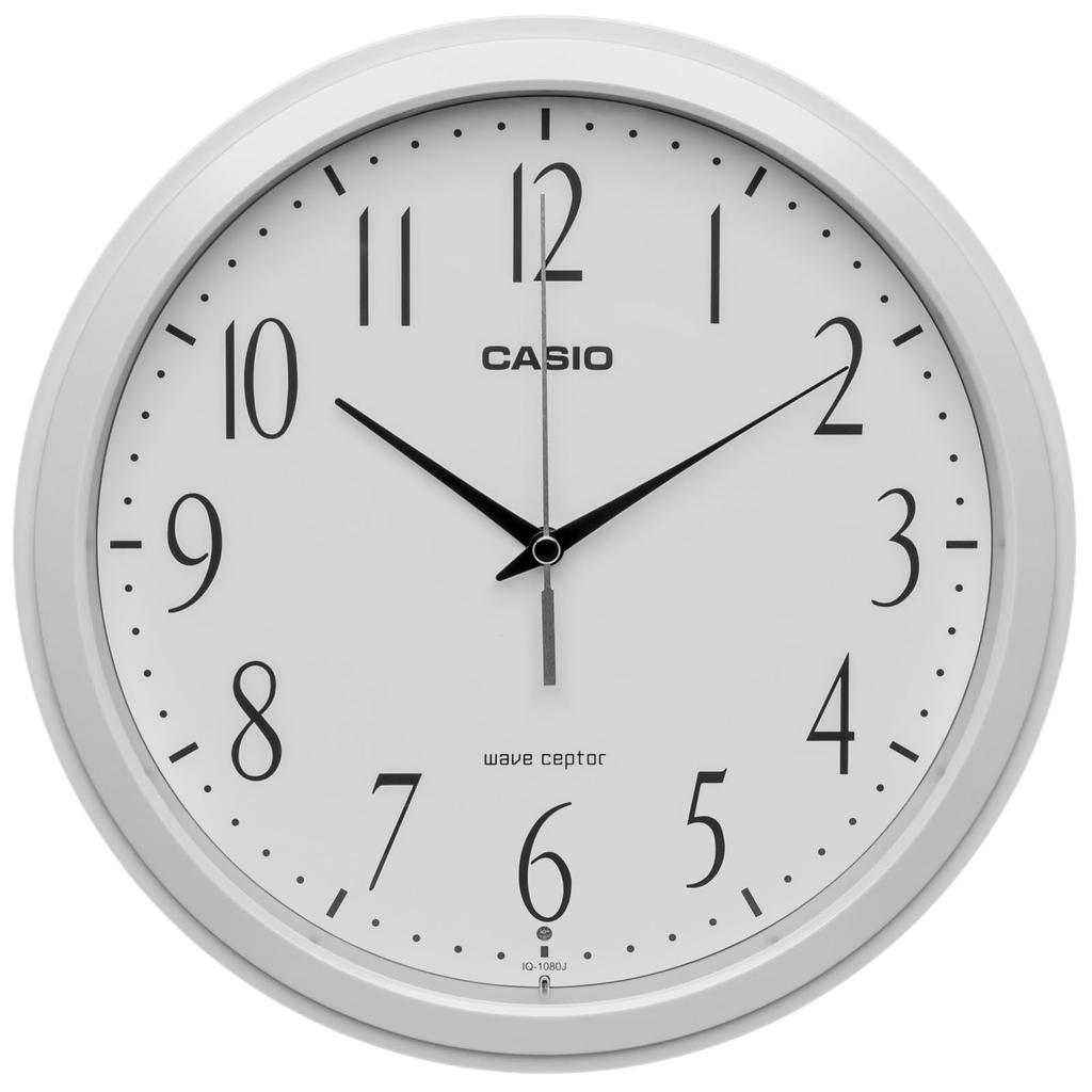 CASIO Analog Wall Clock with Silent Night Second Hand Standard Simple Suitable for Living Gift (Casio) Radio-controlled Function, 26.8cm Diameter,