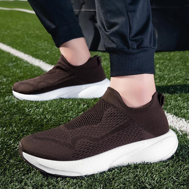 Women's Black Sport Shoes Men Casual Lightweight Slip On Walking Socks Shoes Couple Jogging Sneakers Plus Size