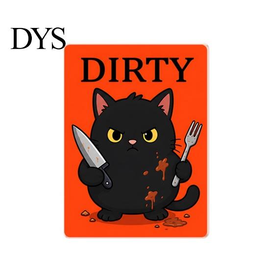 Heavy Duty Magnetic Sign Clean Dirty Dishwasher Magnet, Acrylic Cartoon Animal Sign, Reusable Magnet Double-Sided & for Kitchen Decoration