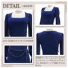 GRAXIA Flared Mini Size Long Square and Design for and Lounge Wear Women's A-Line Dress, Blue, L, Sleeves, Neck, Button-Down Hostess, Hostess,
