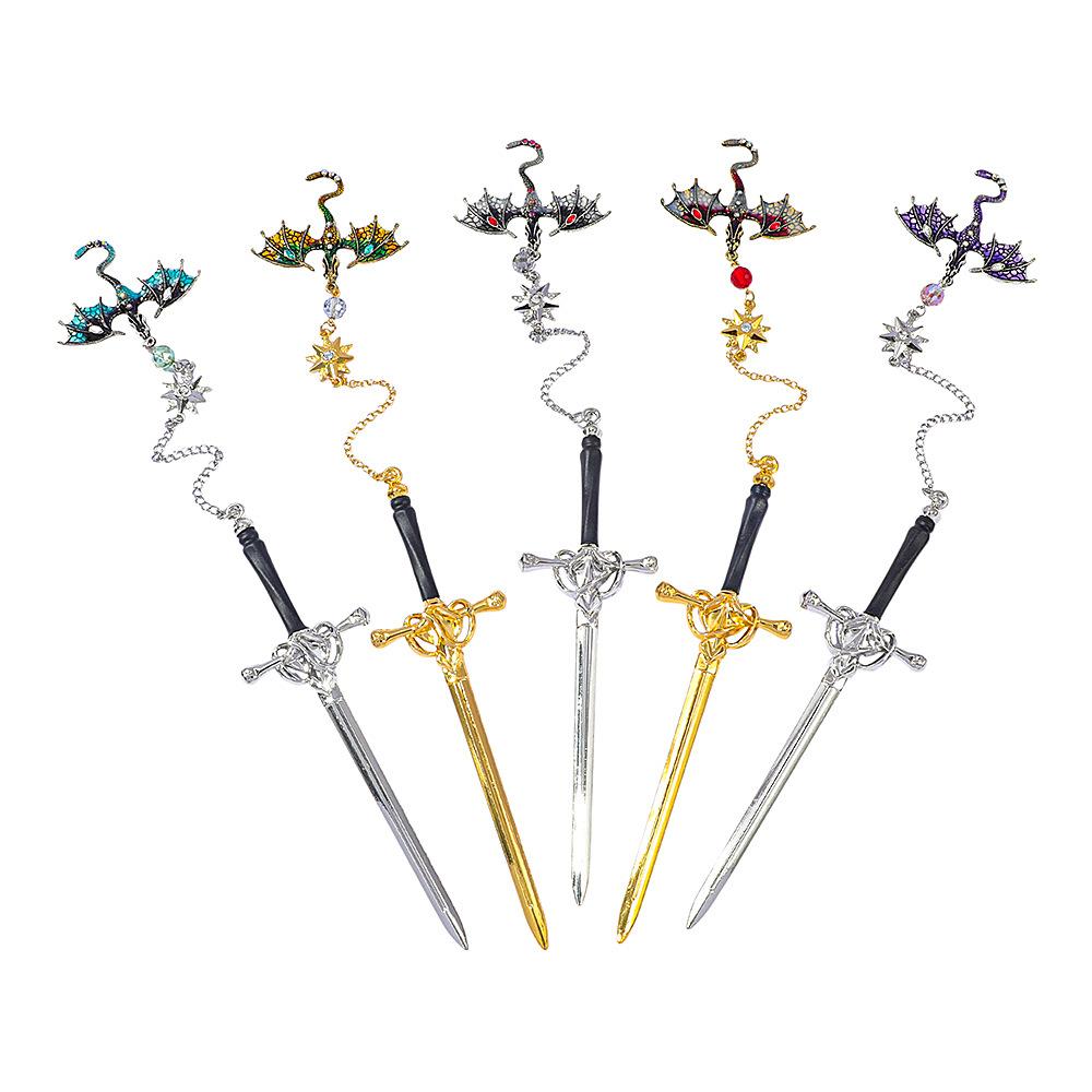 Zlatý Stegosaurus Záložka Narozeninový dárek pro fanoušky knih Čtenáře fantasy Knihomol Stříbrný Zlatý přívěsek Výroční dárek