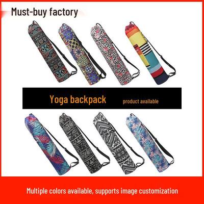 Canvas Yoga Bag with 6MM Mat - Single Shoulder Printed Backpack