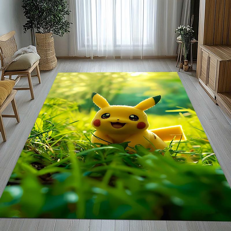 6 Style Pikachu Pokemon Living Room Non-Slip Area Rug Soft Carpet for Bedroom Kids Playroom Sofa,Home Decor Doormat Gift