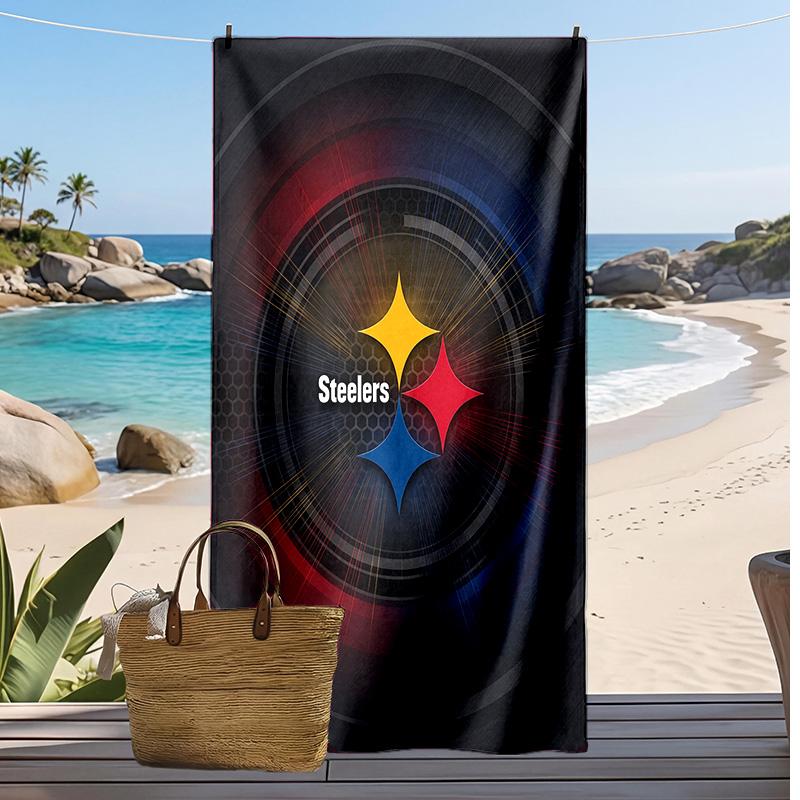 Pittsburgh Steelers Print Beach Towel Soft Portable Quick?dry Towel For Pool Summer Vacation Outdoor Sport