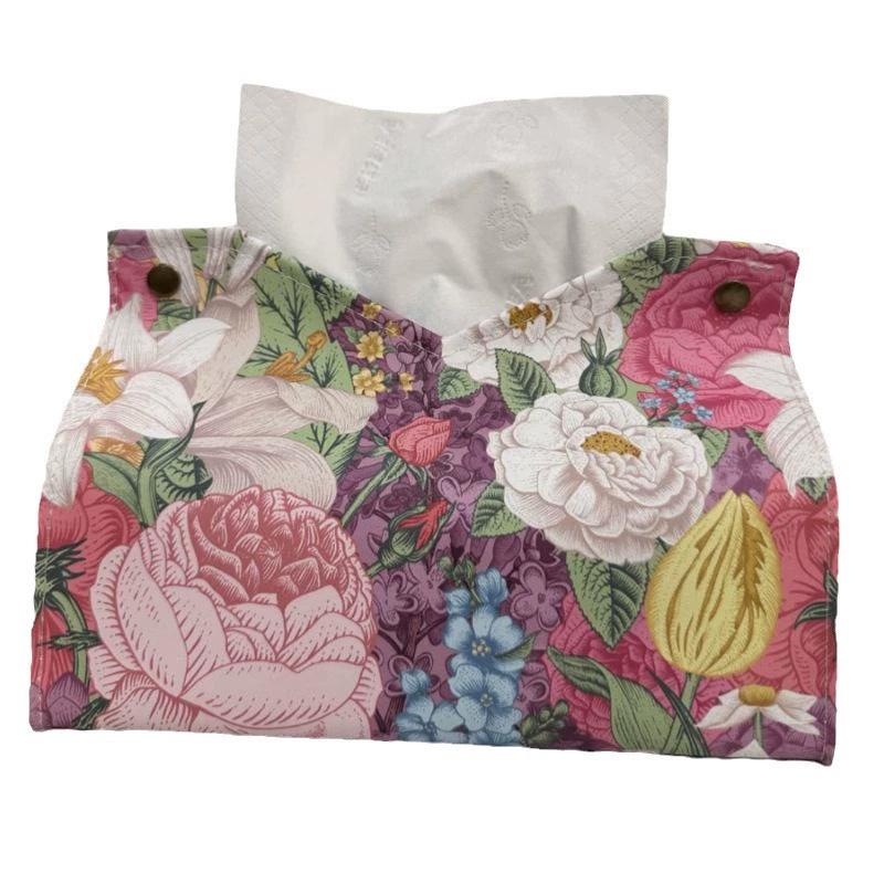 1pc Tissue Box for Home Living Room Tissue Holder Vintage PU Leather Light Luxury Oil Painting Paper Towel Cover Napkin Dispenser