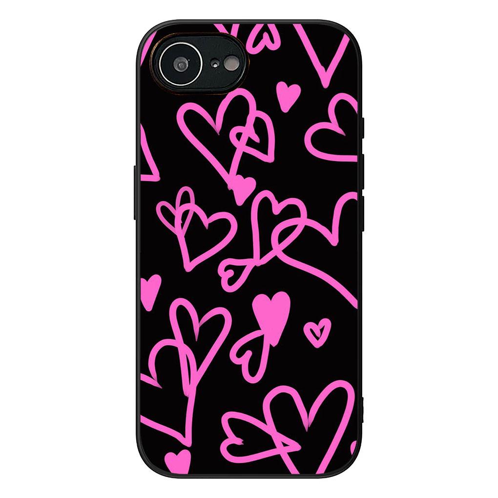 Cover for Samsung Galaxy S22 S21 S20 FE Ultra Plus A35 A36 A55 A37 A33 A34 A57 Coque Phone Case Pink Star Dark Red Heart Love
