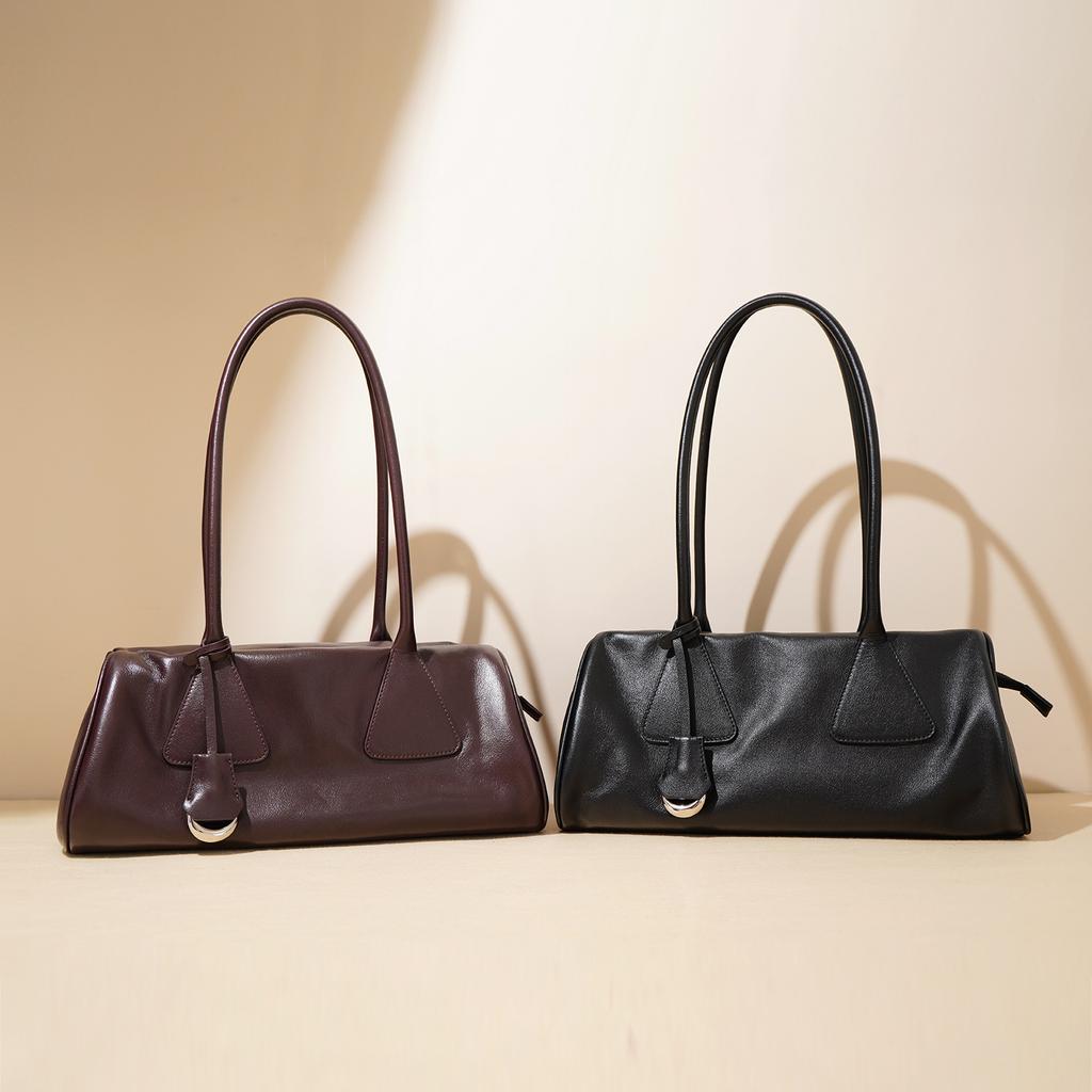 One-shoulder Underarm Retro Bag for Women's High-end Triangle Bag Handheld Crossbody Bowling Bag