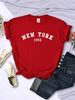 Brand Short Sleeve Casual Comfortable Tee Shirtsport Summer T-Shirts New York Personality Letter T Shirt Womens Fashion