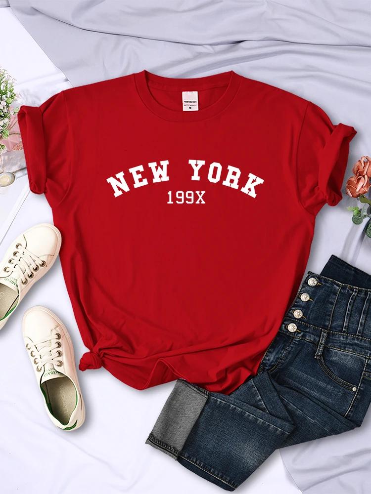Brand Short Sleeve Casual Comfortable Tee Shirtsport Summer T-Shirts New York Personality Letter T Shirt Womens Fashion