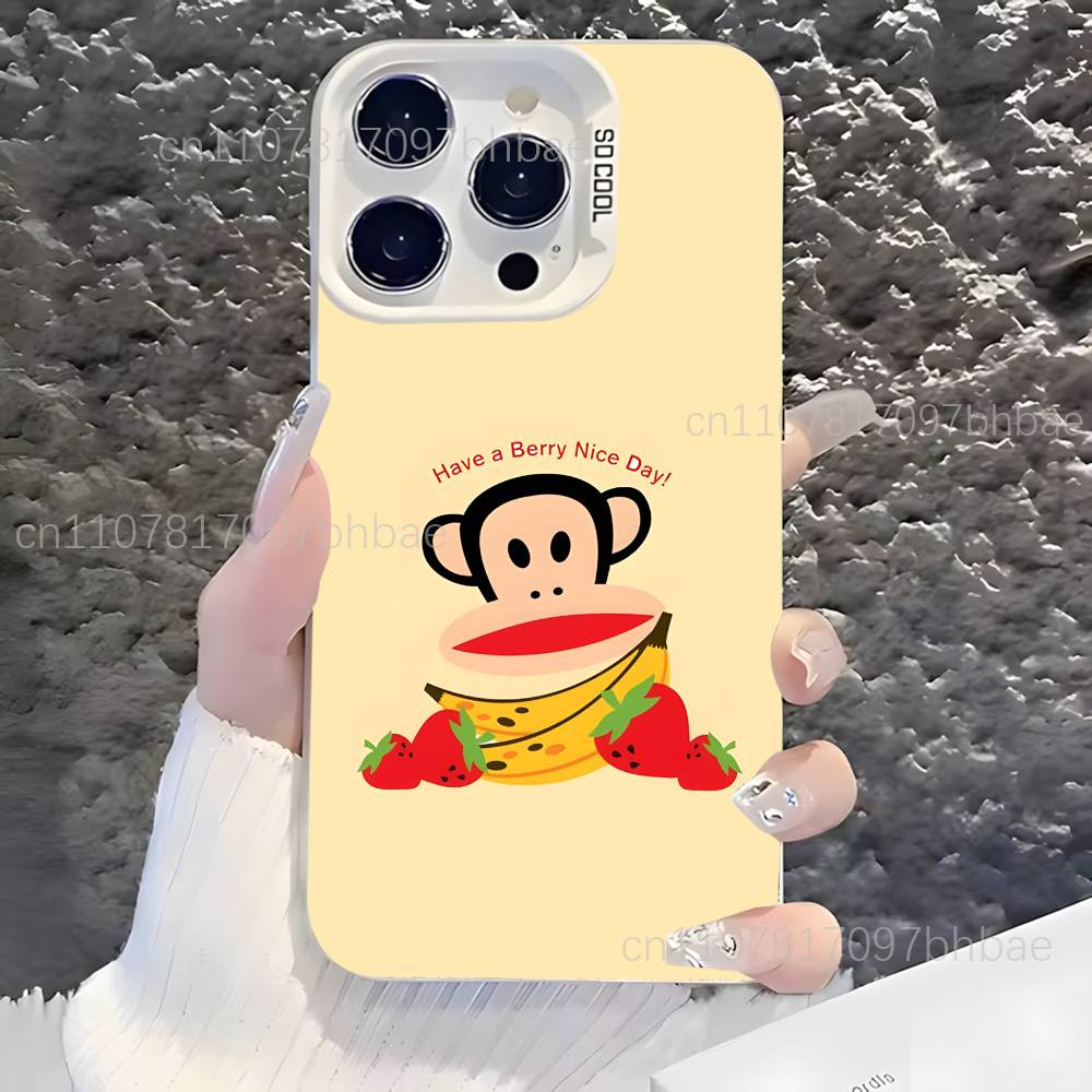 P-Paul Big Mouth Monkey Frank White Matte Fingerprint Proof Phone Case For iPhone 17,16,15,14,13,12,X,Pro,Max,Plus,SE4,Air,Mini iPhone17