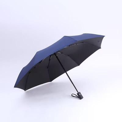 Upgraded Automatic Three-Fold Umbrella: Sturdy, Durable, Black Glue Sunscreen, UV Protection, Custom Logo Available.