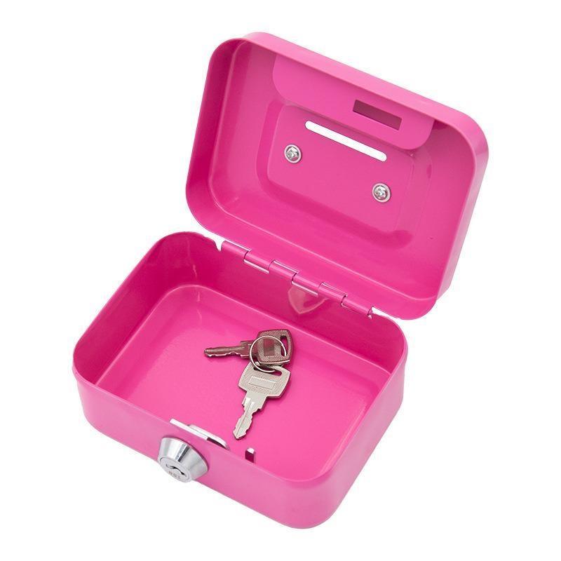 Metal Cash Box Mini Safe Lock Box Money Bank Metal Coin Bank Security Box Sturdy Cash Portable for Kids Coin Collection