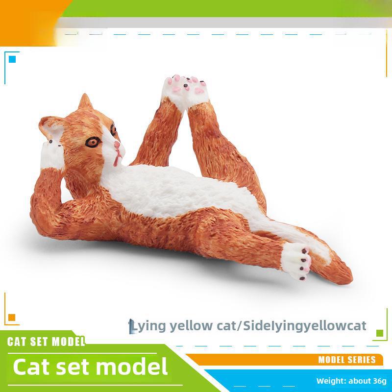 Set Jucării Pisoi Alb-Negru pentru Copii - Ornamente Model Pisică Rurală Chineză