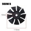 1100W Fan Blade 980W Black Cooling Fan Direct Connected