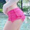 Korean Style Women's Super Low Rise Ripped Denim Hot Pants - Sexy Slimming Shorts