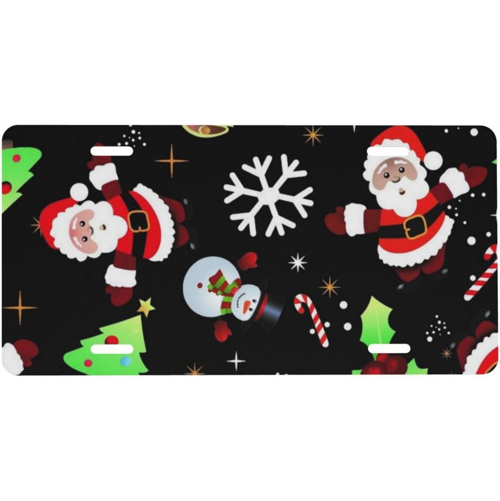 License Plates Sant Claus Metal Tin Signs for Wall Decoration Vintage Tags Metal Automotive Signs For Cafe Bar Club Garage Pu