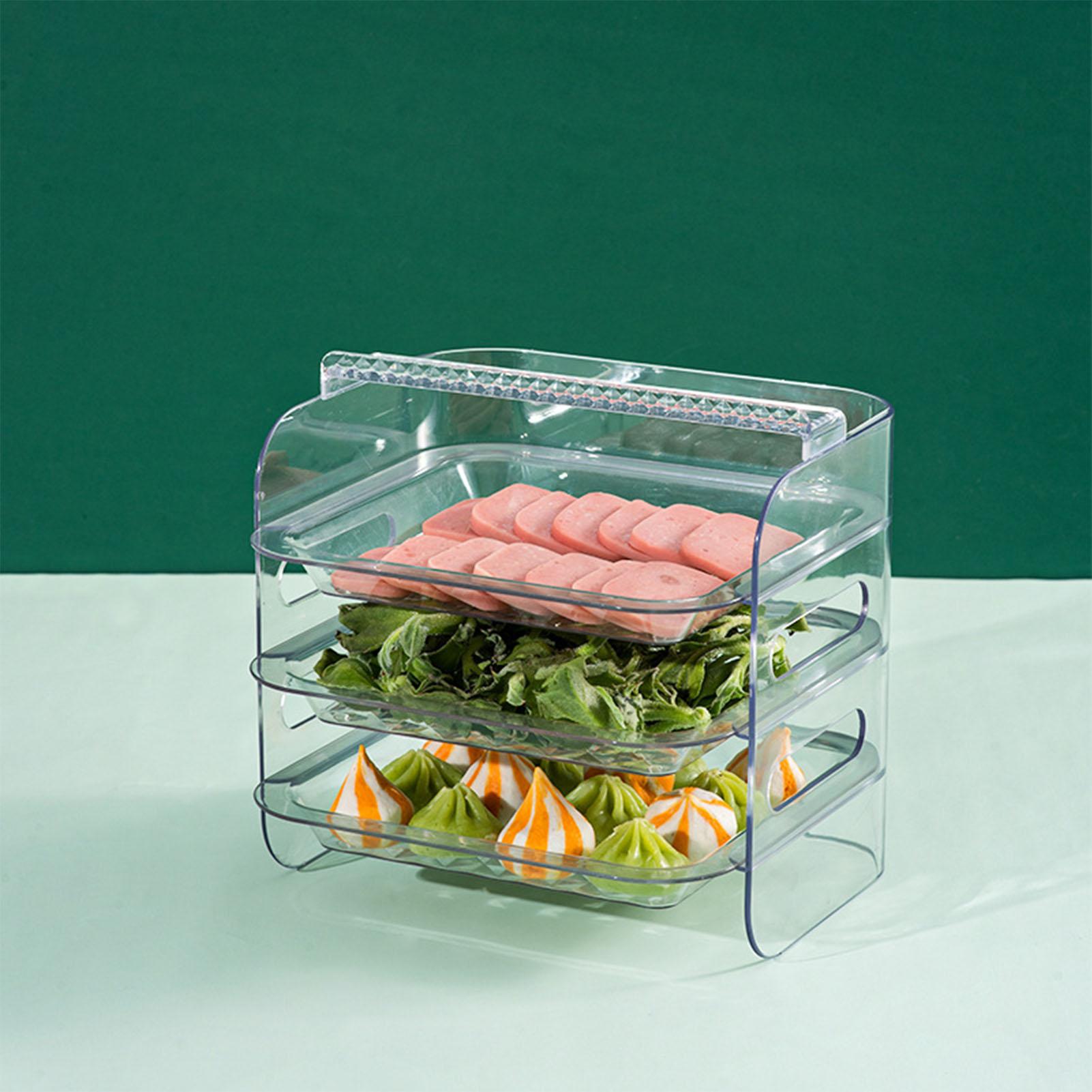 

Многослойный поднос для еды Многофункциональный Большая вместимость Прочный Тарелка для подготовки овощей и фруктов 3 Layer White 27x27x45.5cm