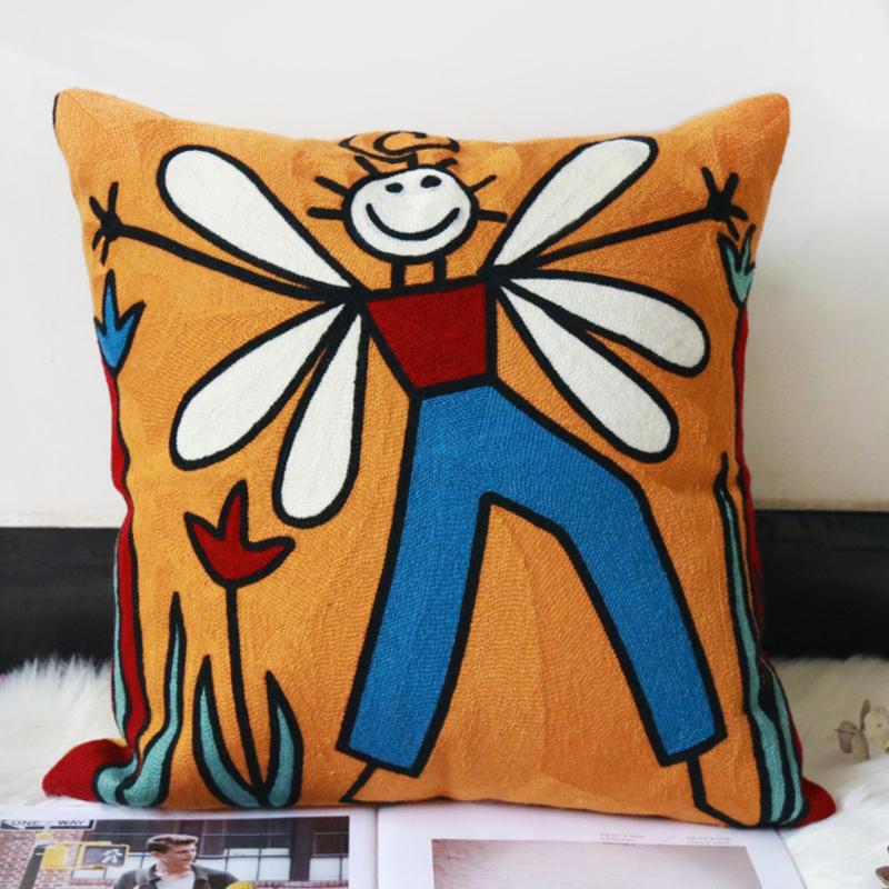 Picasso Embroidered Decorative Throw Pillowcases Abstract Creative Decoration for Home Sofa Pillow Cover