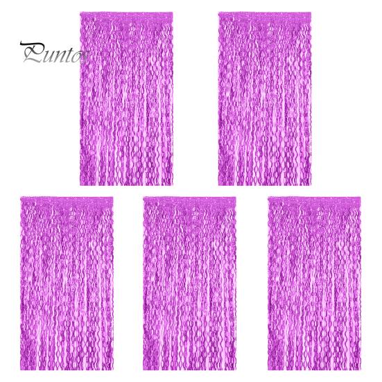 1/5 Packs 1x2m Fringe Rain Curtain Streamers Backdrop Tinsel Foil Fringe Curtains Sparkling Metallic Tassel Wavy Backdrop Curtain Photo Props