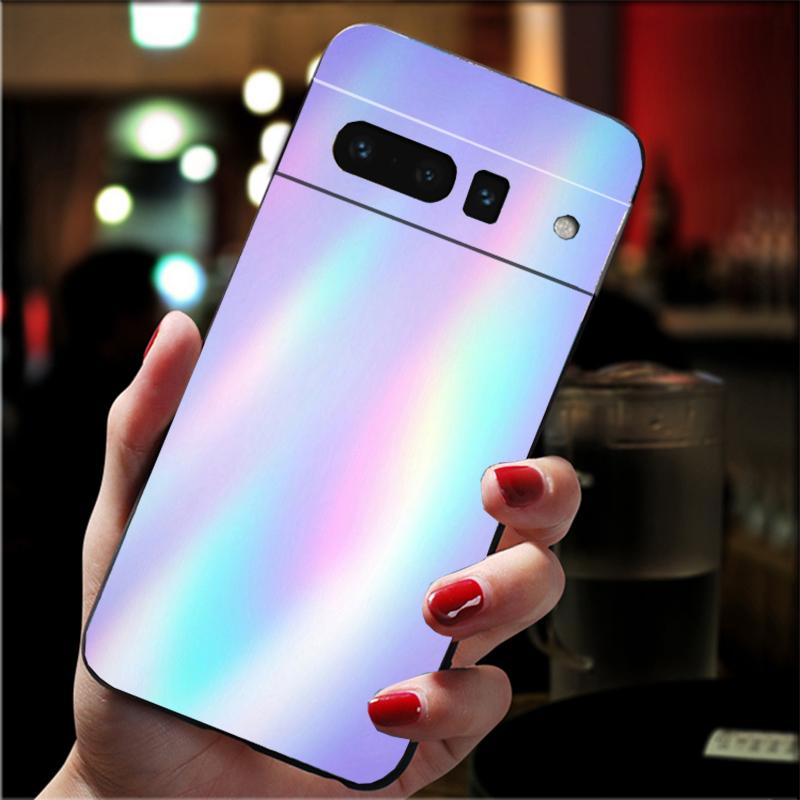 Phone Case For Google Pixel 10 9 Pro XL 9A 8 7 6 Pro Pixel 8A 7A 6A Pixel 8 7 6 5 Iridescent Holographic Blue pink