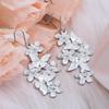 Elegant Silver Camellia Flower Earrings for Women - Non-Fading, Socialite Style, Cute and Sweet