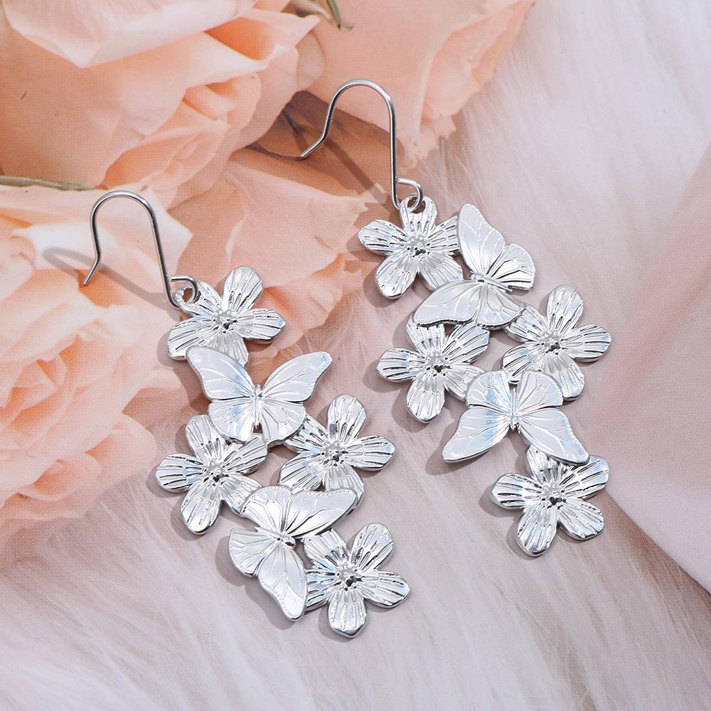 Elegant Silver Camellia Flower Earrings for Women - Non-Fading, Socialite Style, Cute and Sweet