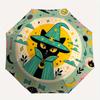 1pc Green Wizard Cat Fully Automatic Folding Portable Umbrella, 8 Iron Frames, Three-Fold Design, Suitable for All Seasons, Suitable for Outdoor