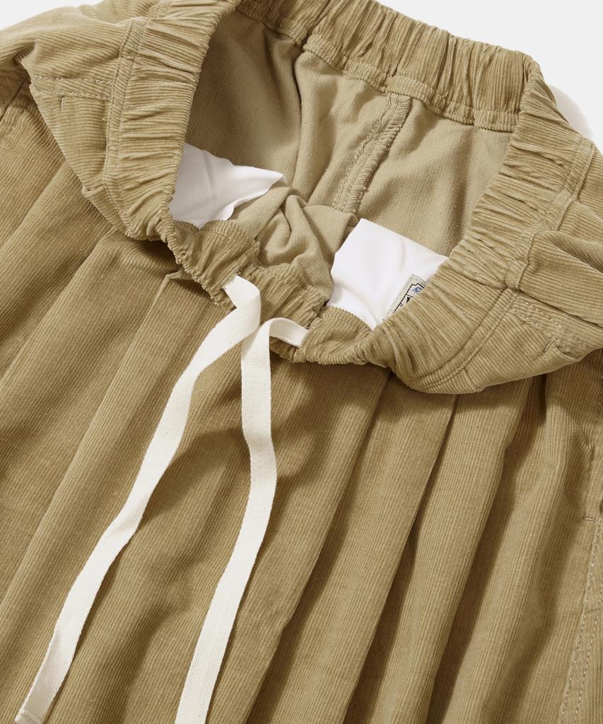 COLUMBIA UNIVERSITY Trajan Label All-Round Corduroy Pleats Long Skirts_Beige
