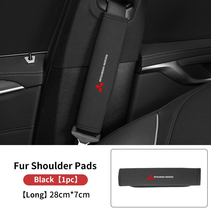 For Mitsubishi Breathable Car Logo Seat Belt Shoulder Cover Strap Padding Protection Mat Outlander Lancer Eclipse Mirage Xpander