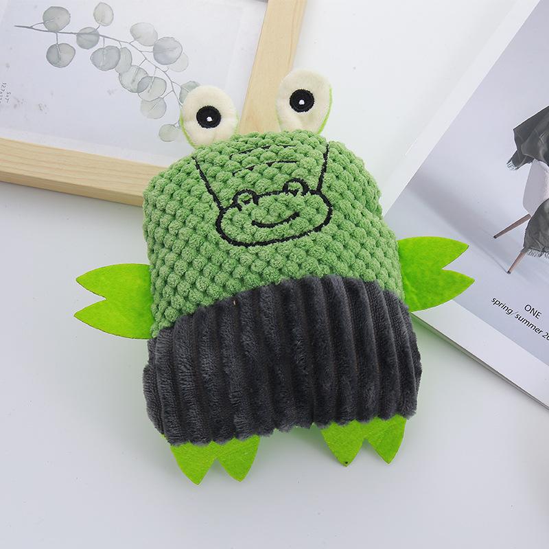 Plush Dog Cat Toy with Sound, Teeth Cleaning Chew Toy, Bite Resistant, Interactive Training Toy for Puppy Kitten,