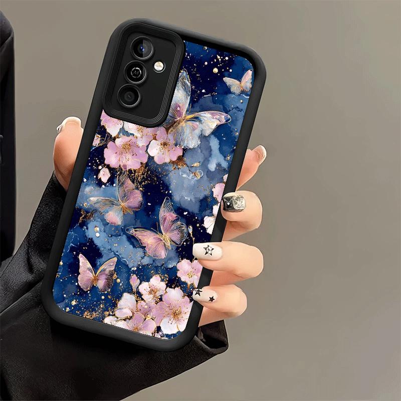 Phone Case for Samsung Galaxy A17 A16 A15 A14 A13 Beautiful Purple Butterfly A56 A36 A26 A55 A35 A25 A54 A34 A24 A53 A33 A23 A07