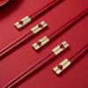 5 Pair Red Heart pattern Chopsticks Reusable 24cm Chinese Chopstick for Weddings Korean Japanese Sushi Chop Sticks Set