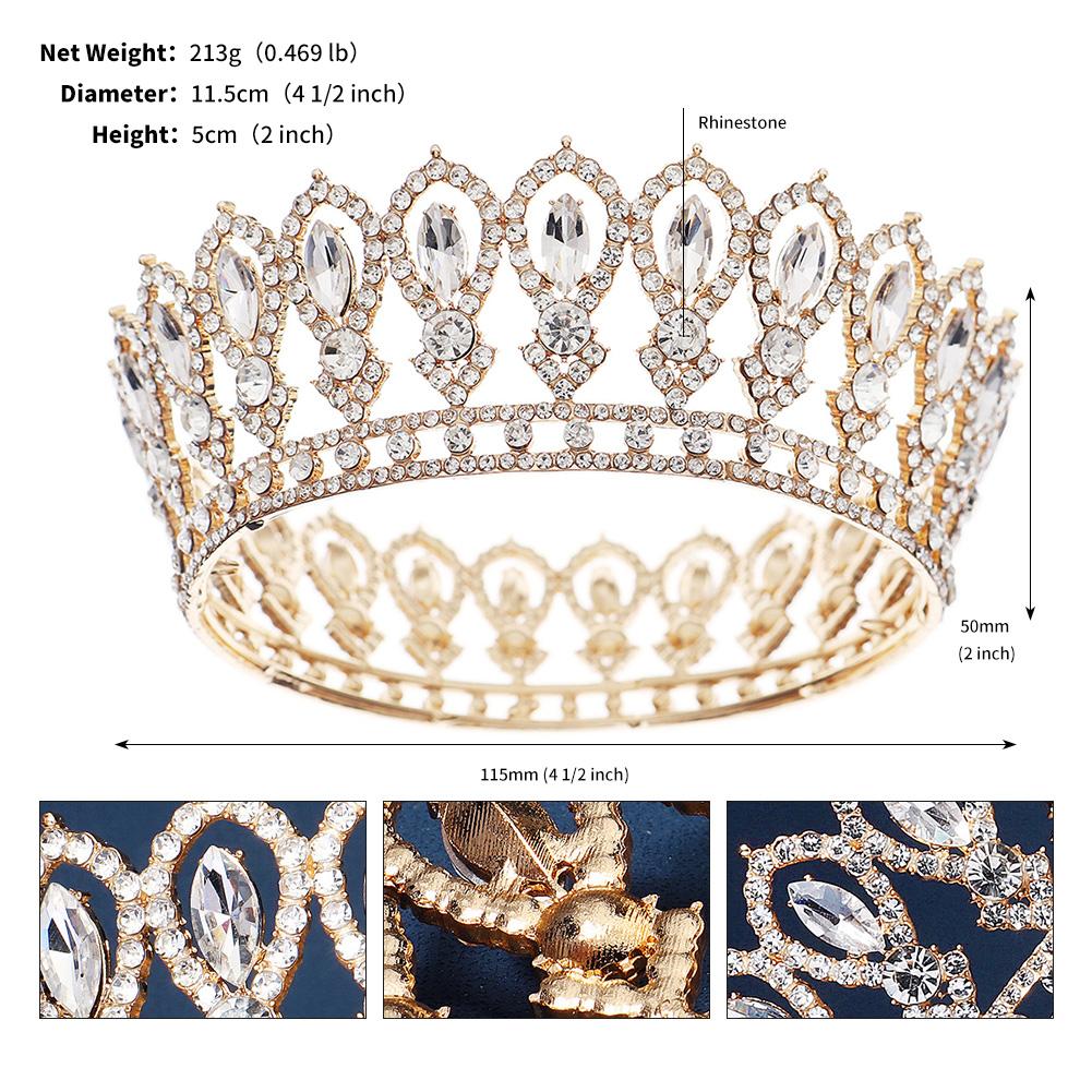 Halloween Party Fairytale Kingdom Happy Wedding Retro Color Crystal Rhinestone Tiaras Coronas Bride Wedding Crown for Bride