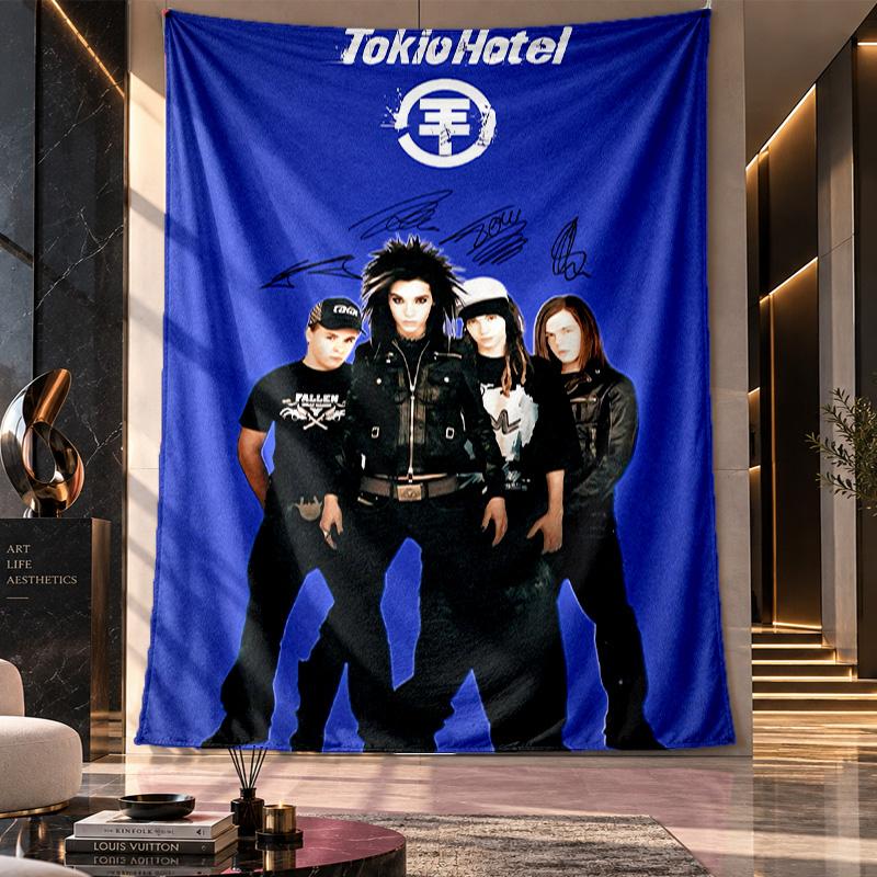 Wall Hanging Tapestry,Tokio Hotel Printed Fabric Backdrop For Dorm Room Party Decoration