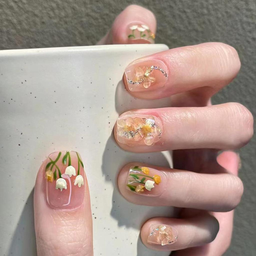 Detachable Ballerina False Nails Wearable Fake Nails Full Cover Long Nail Tips Manicure Tool Press On Nails