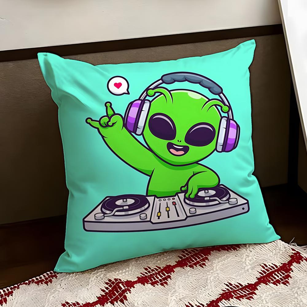 Loopy Silly Alien Cushion Cover Reversible Soft Durable Pillow Cover Home  Car MultiScene Use for Daily Comfort