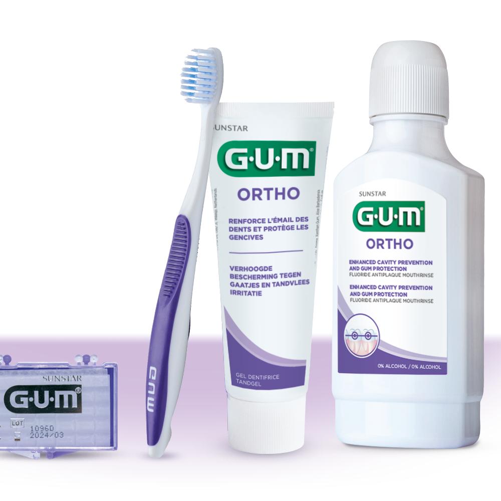 Ortodontyczny płyn do płukania jamy ustnej miętowy Ortho GUM Sunstar 300 ml