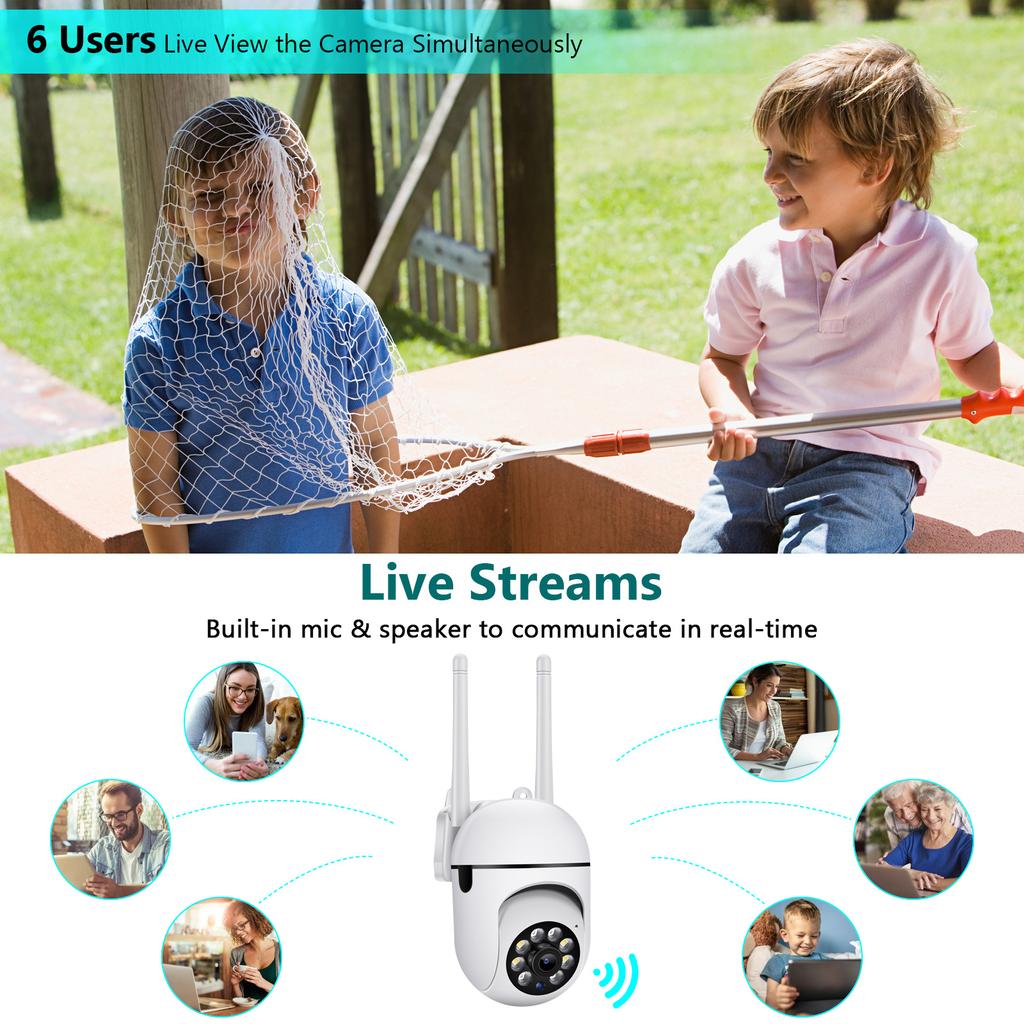 1080P CCTV IP Kamera 2MP PTZ WiFi Kamera mit Auto Tracking Outdoor Wasserdicht IR Nachtsicht Icsee APP