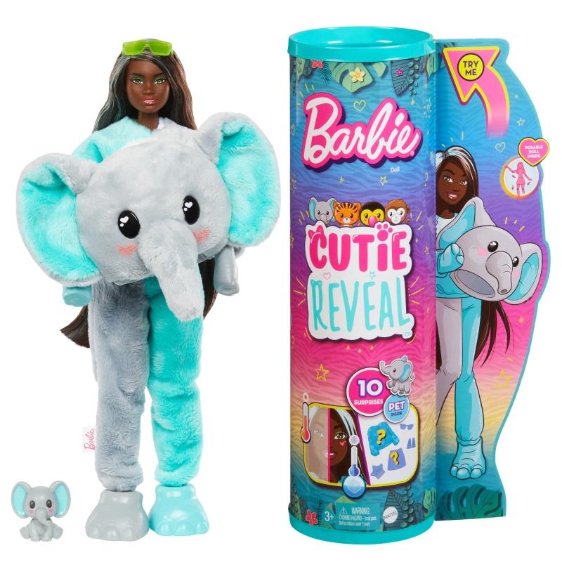 BARBIE Cutie Reveal Lalka SŁOŃ Dżungla MATTEL