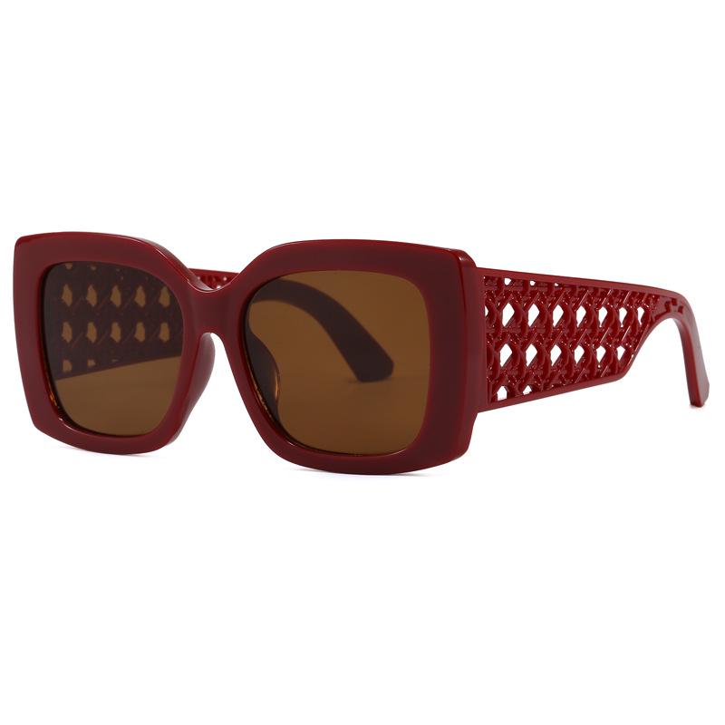 Women's Retro European American Square Sunglasses with Large Printed Frame