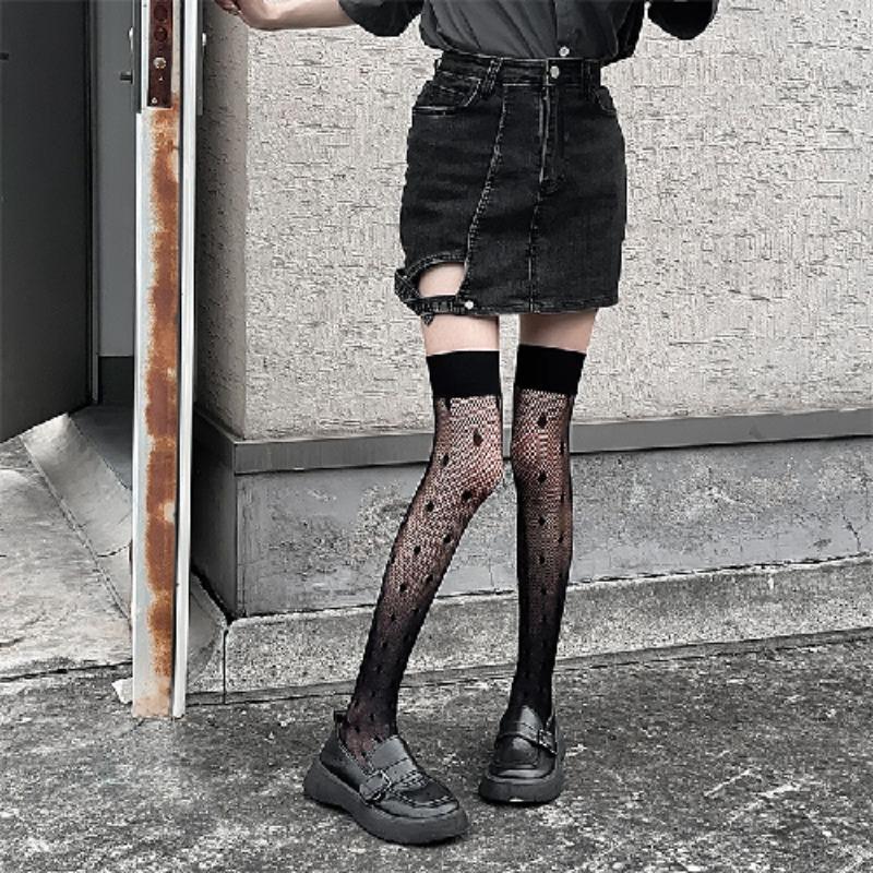 Leopard Print Women Stockings Sexy Lace Mesh Fishnet Stockings Thigh High Socks JK Lolita Knee High Socks Thigh High Stockings