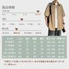 [FUZHIHUA] shirt men's short sleeve unevenness stripe casual shirt breathable with collar Plain color open collar Relaxing summer clothes large size