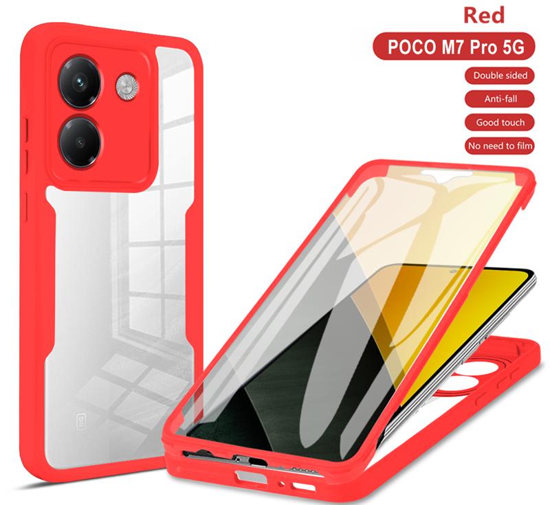

Для чехла Poco M7 Pro 5G 360 Полная защита Чехол для Xiaomi Mi Poko Little M7 Pro M7Pro Прозрачный экран с силиконовым бампером Funda For Poco M7 Pro 5G