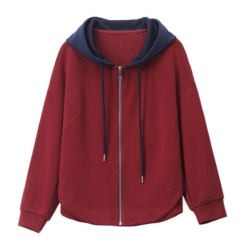Women's Casual Hooded Sweatshirt - Early Autumn Cardigan for Moms, Petite & Plus Size, Loose Spring Jacket Top