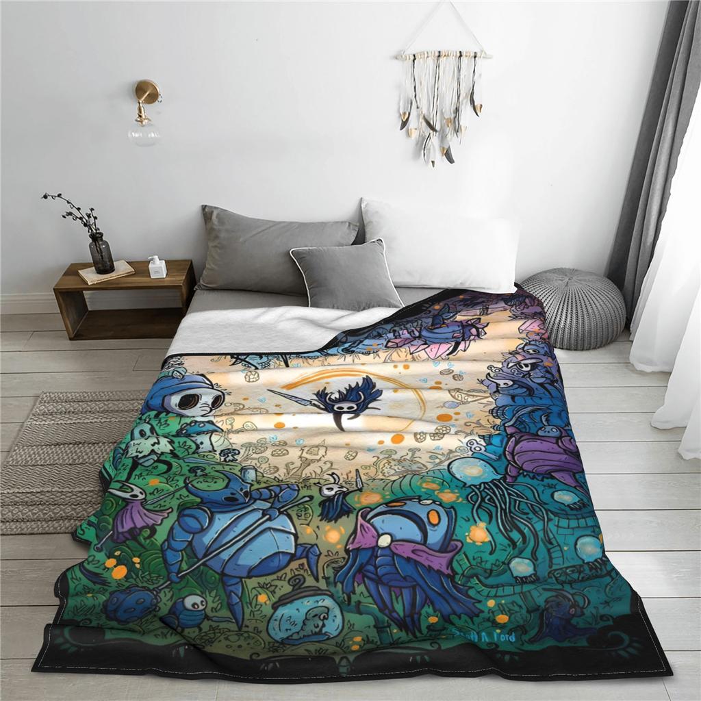Hollow Knight Fashion Digital Printed Blanket Warm Soft Plush Throw Blanket For Students Living Room Flannel Bedspread Bed Cover