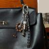 Coffee Lover Gift Resin Metal Keychain Vintage Braided Cord Design Compact Keyring for Accessories