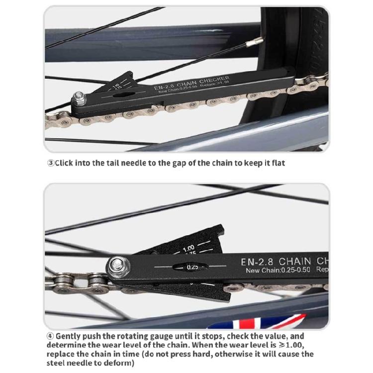 Professional Cycling Chain Checking Tool Accuracy Engineered Aluminum Alloy Wear Gauge for Efficiency Cycling Accessorie