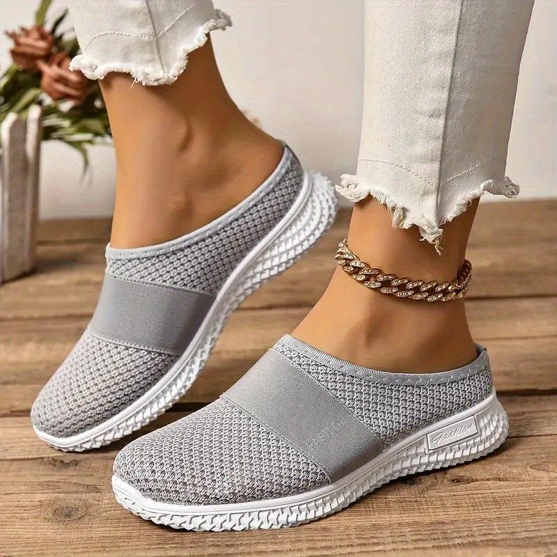 

Women’s Slip-On Breathable Thick-Soled Sandals, Casual Half-Back Flats 42